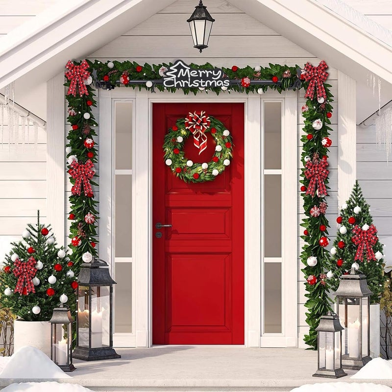 Ridota Christmas Garland Hanger for Front Door Adjustable 34-48 Inch, Over The Door No Drill Garland Holder with Heavy Duty 22lb Capacity, Includes Merry Christmas Sign for Outdoor Holiday Decor - Image 4